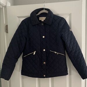 Michael Kors Navy Quilted Puffer Jacket